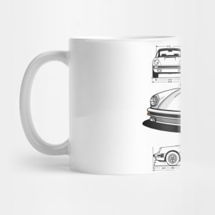 Drawing of the classic German sporst car Mug